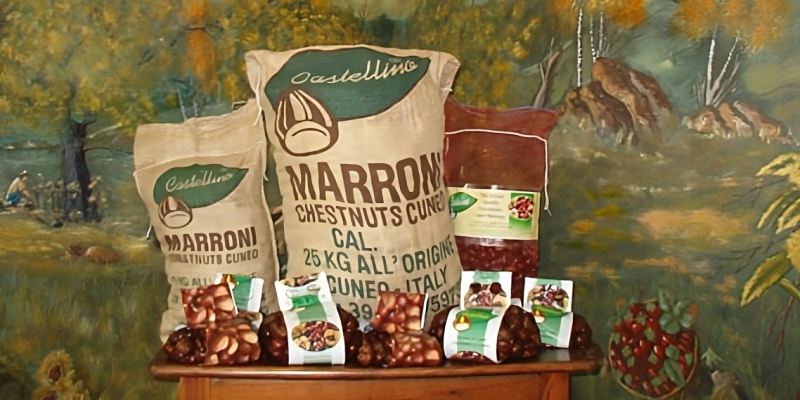 Confezioni e sacchi di castagne